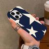 Blue background and white star 2-in-1 phone case suitable for iPhone 17 16 15 14 13 12 11 Pro/Max/Plus anti drop and shockproof