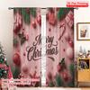 2 Stück 2D-Flachdruck Weihnachtsvorhänge Weihnachtszuckerstange Vielseitig Polyester Ohne Strom Vielseitig einsetzbar für Zuhause