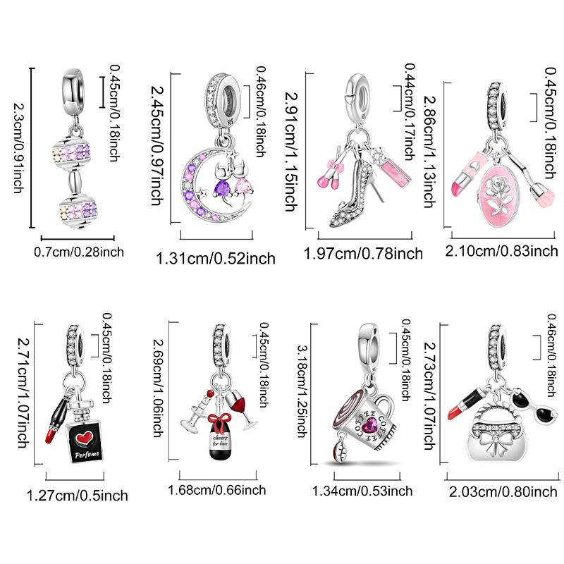 Copper Sweet Travel Life Pet Series Pink Cake Charms Beads Fit Original Bracelets Bangles Jewelry Gift For Women