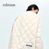 Edition Women's Diamond Quilted Goose Down Jacket with Detachable Scarf Collar
