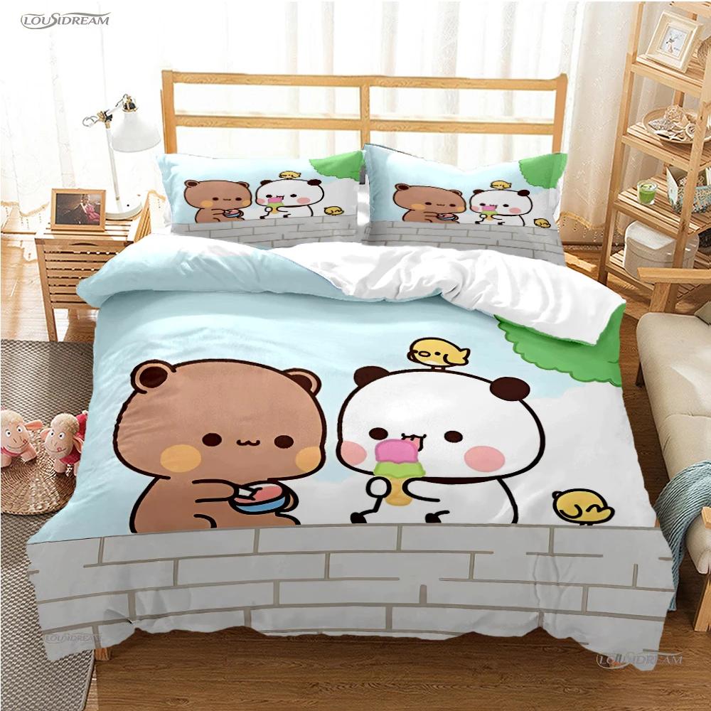 BuBu Bear Cartoon Anime Cute All Season Duvet Cover kawaii Bedding set Soft Quilt Cover and Pillowcases Single/Double/Queen/King