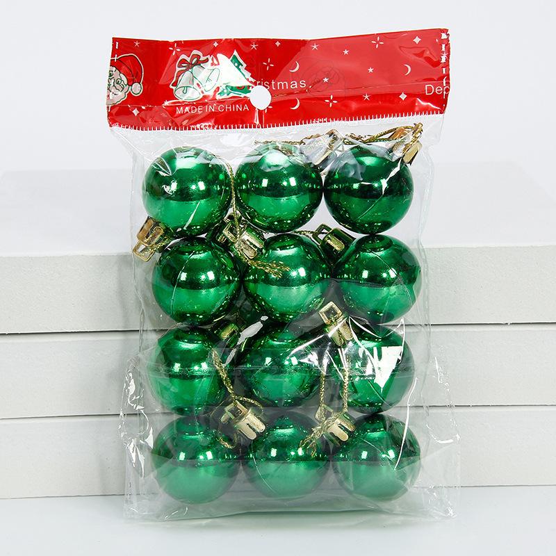 12pcs 3cm Christmas Ball Christmas Tree Ornament Hanging Pendant Glitter Baubles Balls Home Christmas Decoration New Year Gift