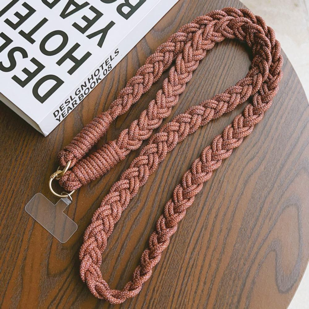 Macrame Woven Phone Lanyard Clear TPU Connector Neck Phone Strap Phone Keychain Strap for Phones