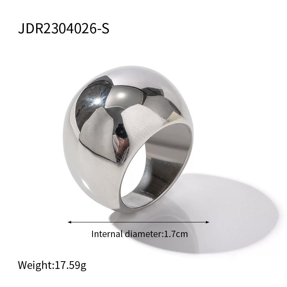 GWE Exaggerated Radian Titanium Steel Ring Fashionable Geometry