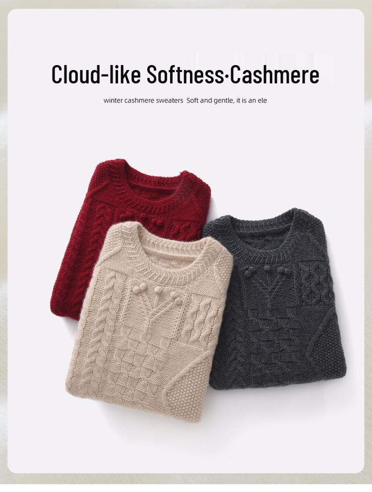Solid Color Cable Knit Sleeveless Vest - Round Neck, Three-Needle Six-Strand Design, Perfect for Layering in Autumn and Winter