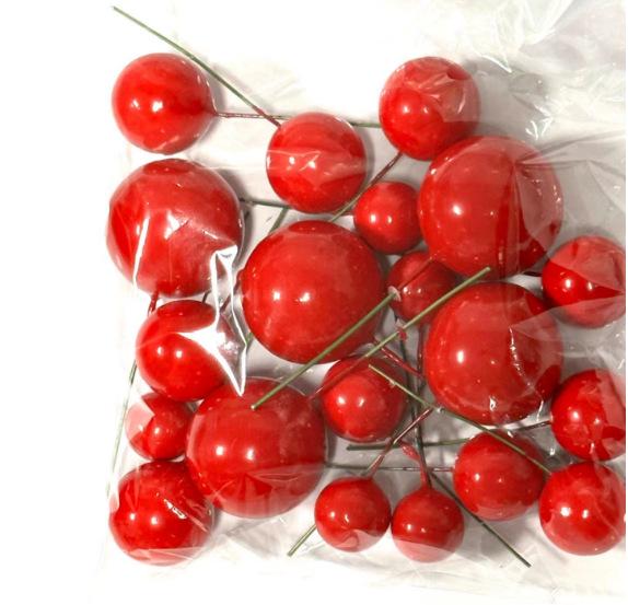 20-Piece Mixed Pack: Gold, Silver, Foam & Iridescent Christmas Cake Decoration Balls