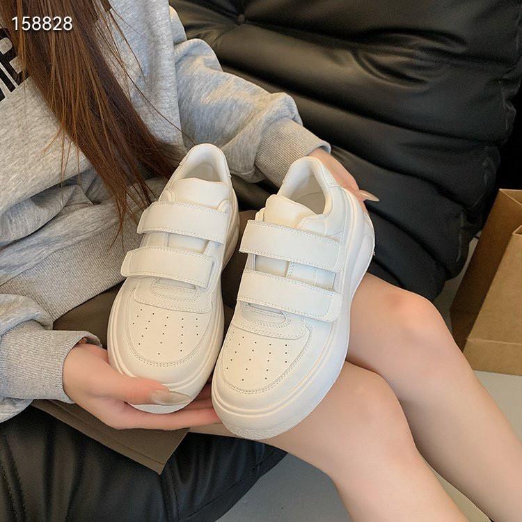 

Хит продаж~ su Yinyin липучки маленькие белые туфли 2025 весна коровья кожа толстая подошва маффин повседневные одинарные туфли женщины 40 бежевый