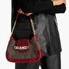 New MICHAEL KORS Hally Cow Leather With Artificial Leather Handbag, Shoulder Bag Women's Dark Brown/Red 30H1G2HL0E-602