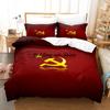 Red Soviet Socialist Republic USSR Flag Bedding Set Single Twin Full Queen King Size Bed Set Aldult Kid Bedroom Duvetcover Sets