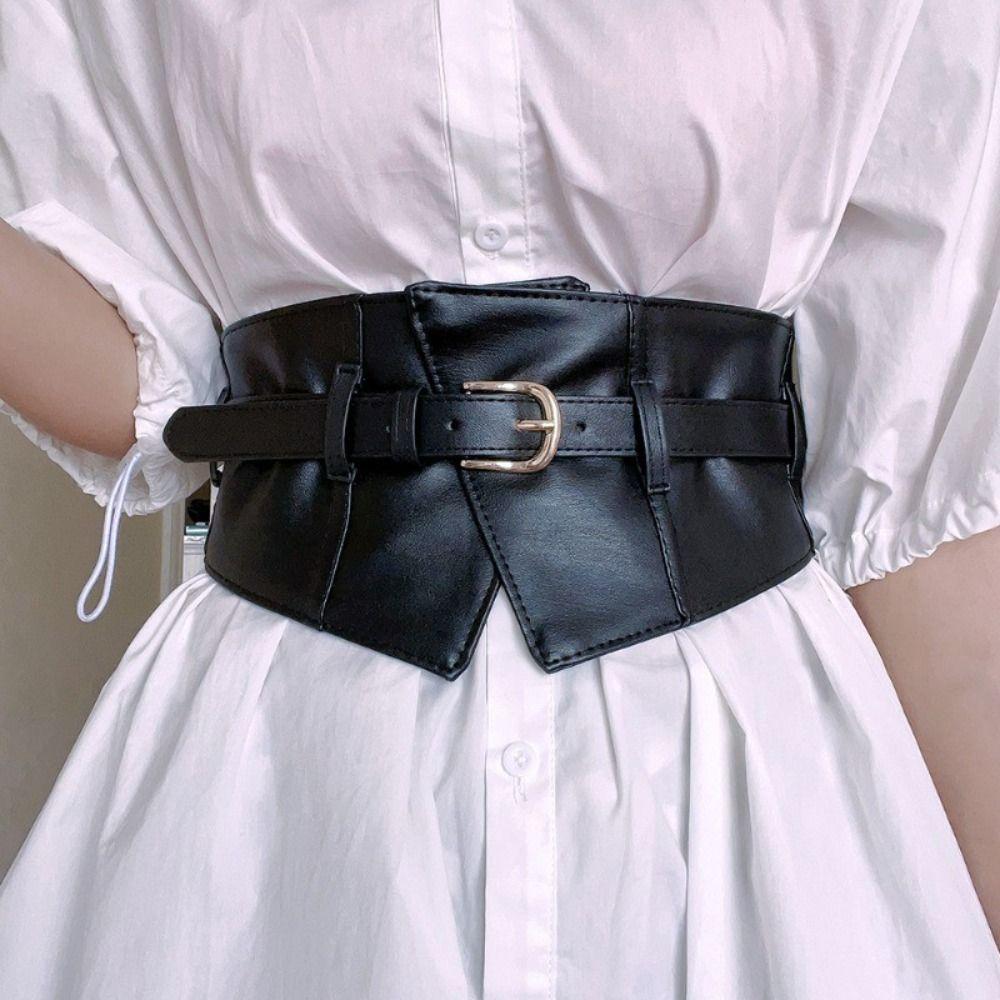 Black Elastic Cummerbunds Adjustable Waist Corset Elegant Wide Belt  Dress