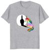 Unicorn Middle Finger Fxk T Shirt Women Mens T-Shirt  Streetwear Tshirts Anime Clothes Four Seasons