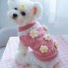 1pc Pet Clothes for Autumn and Winter, Soft and Comfortable Cute Floral Sweater for Dogs and Cats - Pink