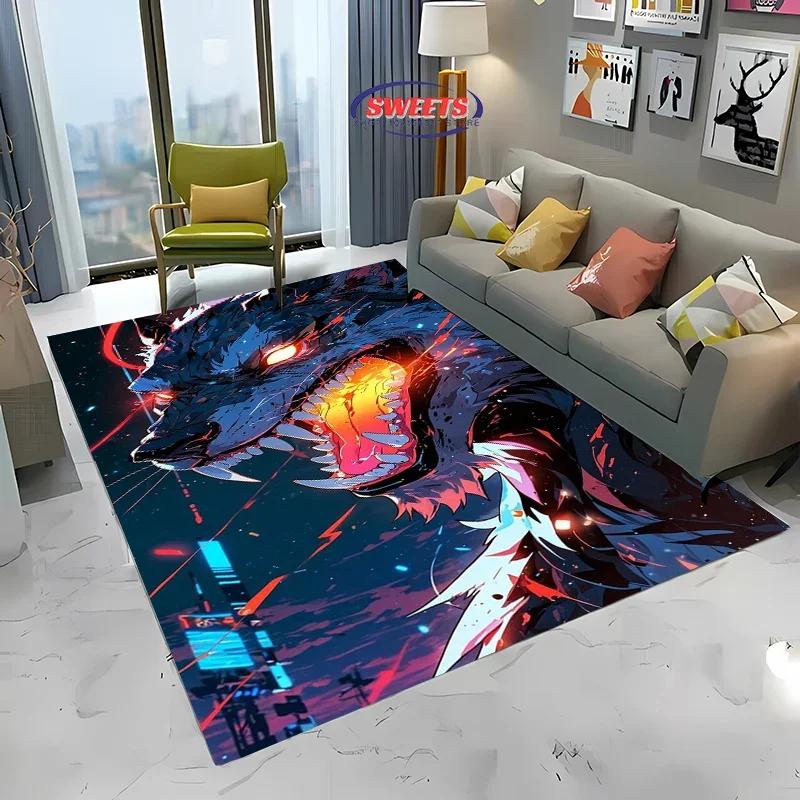 Brave Wolf Carpet New Release ! Anti Slip Sound Insulation, Rug for Living Room, Bedroom, Bedside and Office Areas, Durable Mat