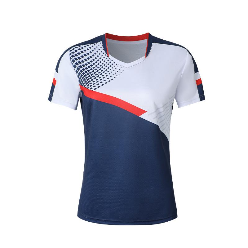 Badminton Clothes Outfit Short Sleeve Latest Blue Color Mens and Womens Quick-Drying Summer Table Tennis Wear Training Competition Clothes