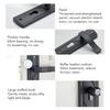 Keyed Entry Lock Door Handle Lock Manganese Steel Silent Bearing Universal Door Lever Lock Set with Keys for Home Bedroom Black