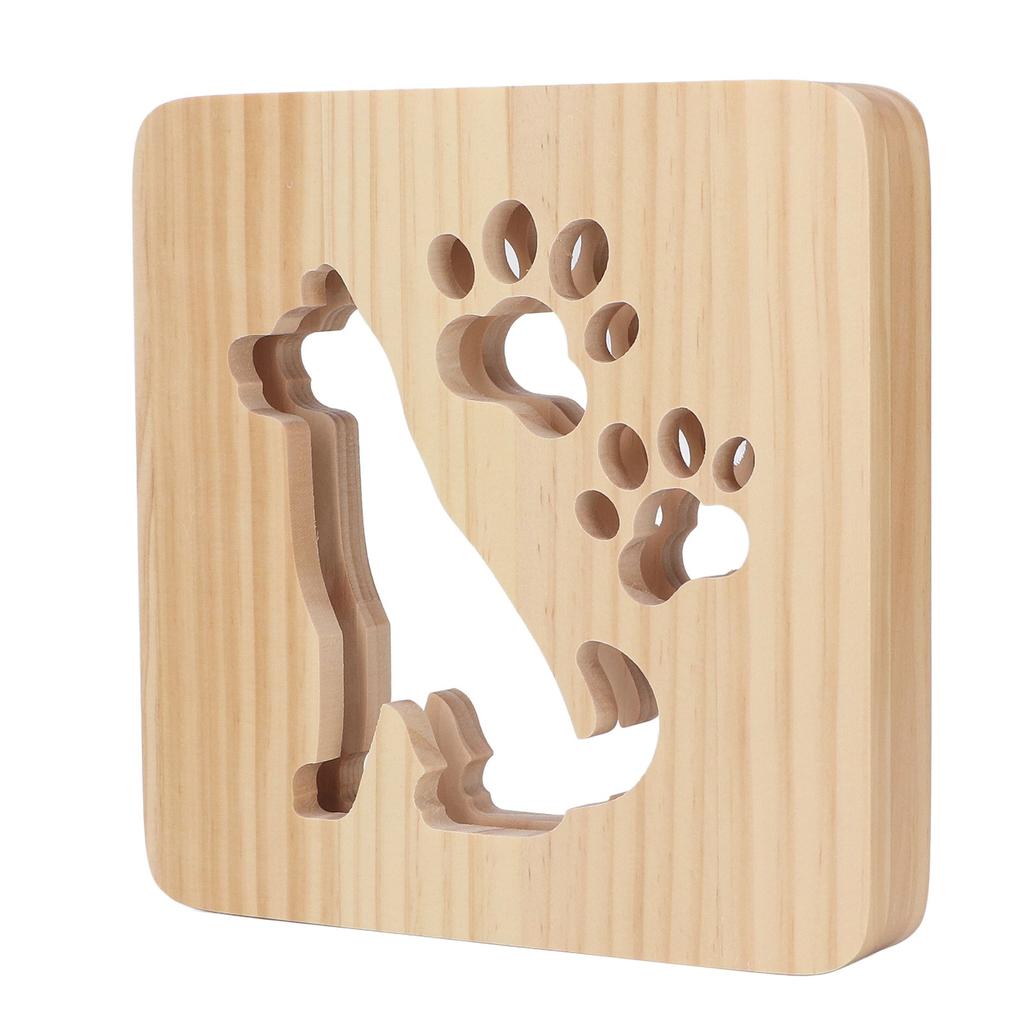 Nursery Night Light Cute Dog Hollow Design Soft 360 Degrees Lighting USB Power Night Light Lamp for