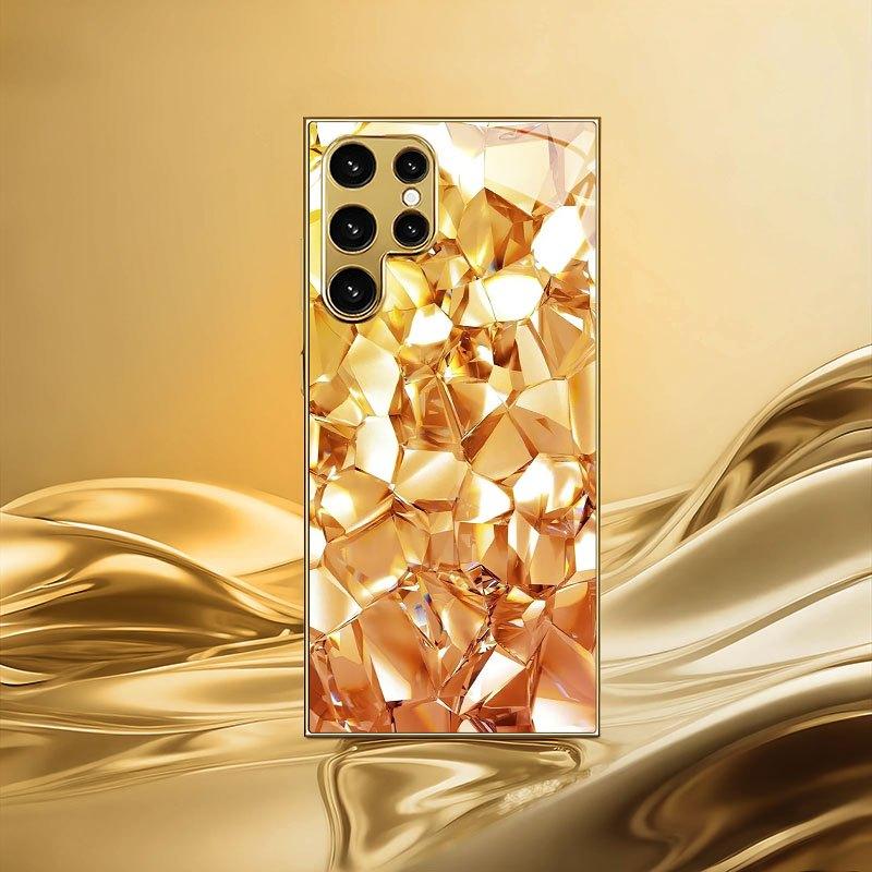 Fashion Atmosphere Simplicity High-end Electroplating Glass PhoneCase for Samsung Galaxy S26 S25 S24 S23 S22 S21 FE Ultra Plus