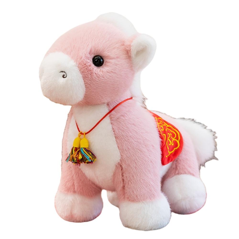 Tassel Pendant Horse Plush Doll Creative Cartoon Steed Doll Zodiac Pony Figurine  Chinese New Year