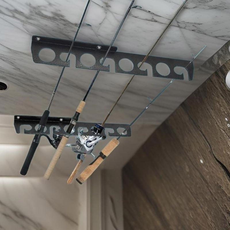 Fishing Rod Holder Wall Ceiling Fishing Rod Storage Rack Horizontal Fishing Rod Overhead Hanger Fishing Rod Holder Stand