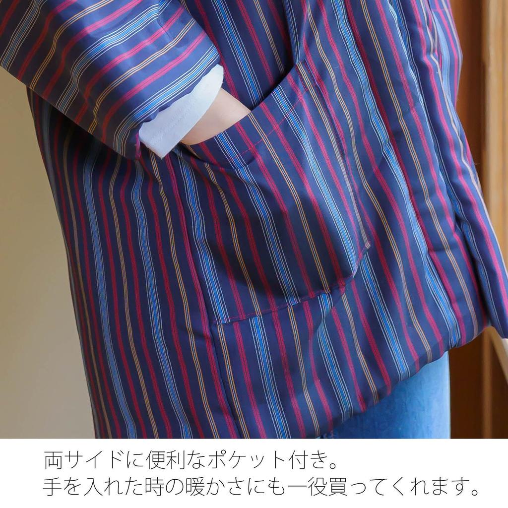 Yurakuan Women's Kurume Hanten (Women's Hanten), Cotton-padded, Made in Japan (Size 24, One Size Fits All)