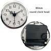 Miniature Quartzs Clock Insert 80mm Round Face Arabic Numerals Silver Trim Clock Head for Home and Office Crafting Use