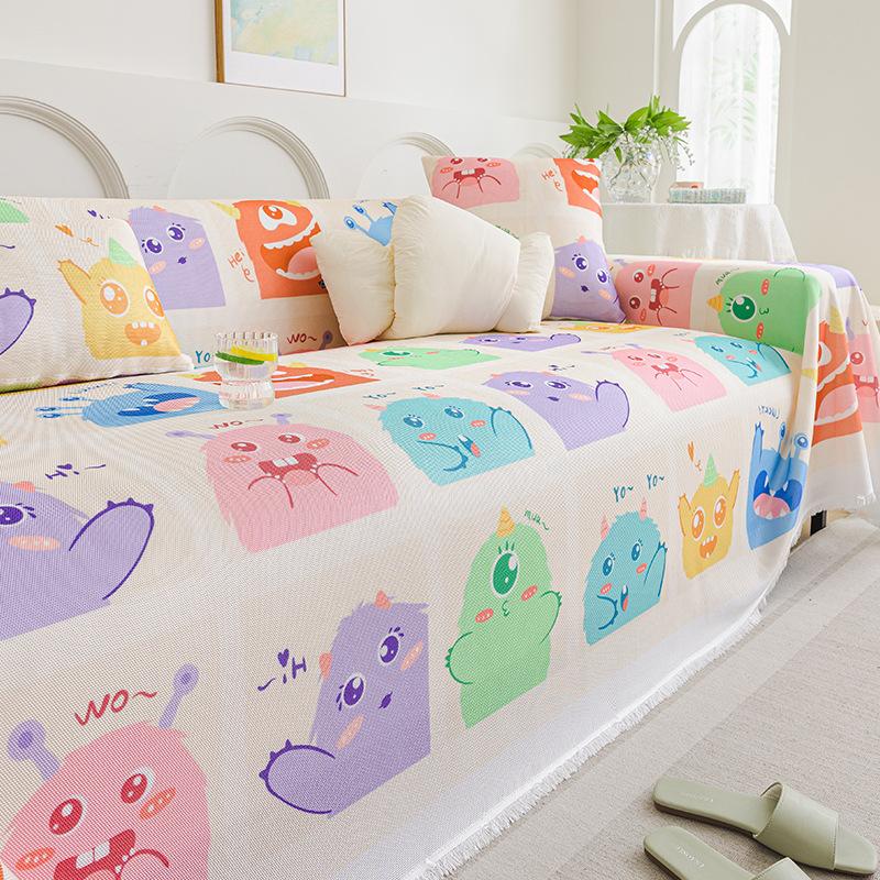 Cartoon Ice Silk Sofa Cover Towel Sofa Cover All-Inclusive Sofa Cover Four Seasons Universal Sofa Cushion