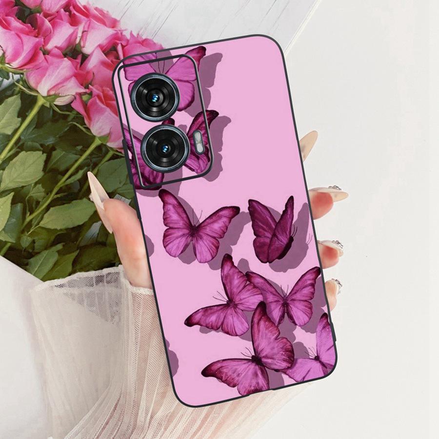 For Motorola Edge 50 Fusion Case XT2429-1 Soft TPU Flower Protective Phone Cases For Motorola G96 motog96 5G Fundas Cover Coque