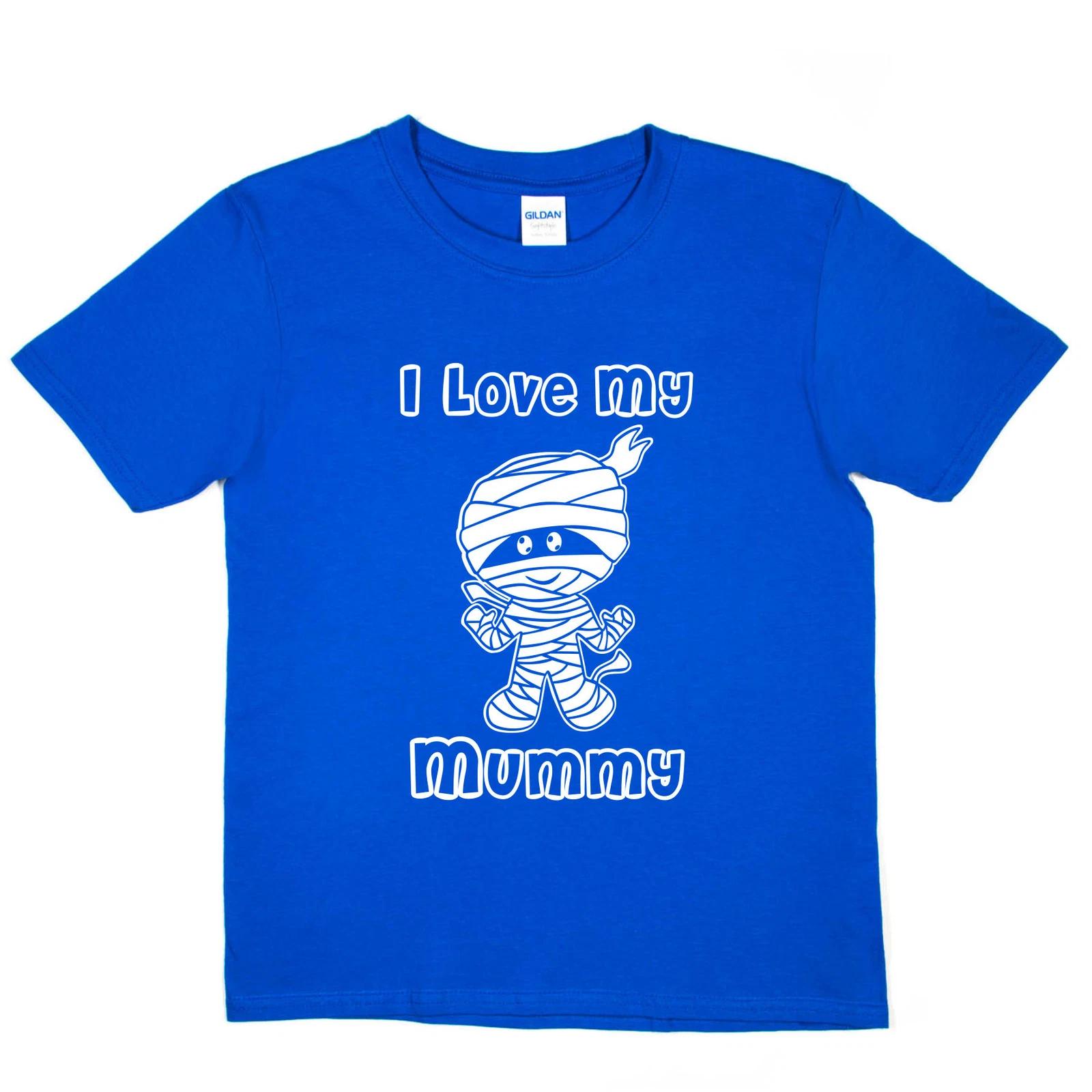 Halloween Tee I Love My Mummy Dracula Spooky Funny Kids T shirt 4XL