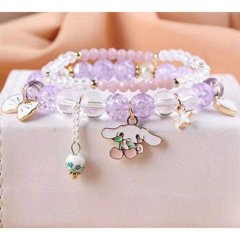 Cinnamoroll Princess Crystal Beaded Bracelet for Girls