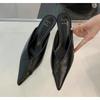 Pantofole a Punta Donna Tacchi Alti Nuove Scarpe Estive Moda Lusso Tacco Quadrato Ciabatte Mocassini Slip Zoccoli Scarpe da Festa Donna Nere