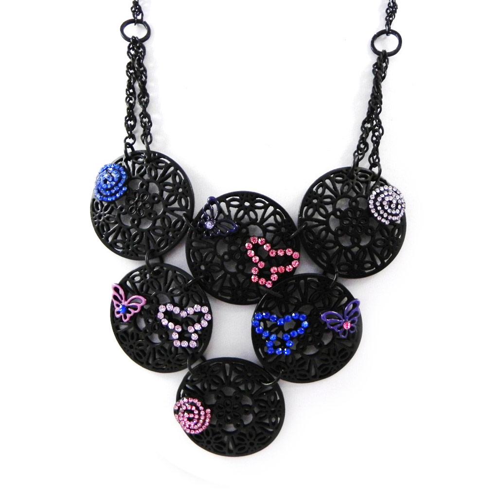 NOA [H9114] - Designer Necklace 'Carmen' Pink Blue