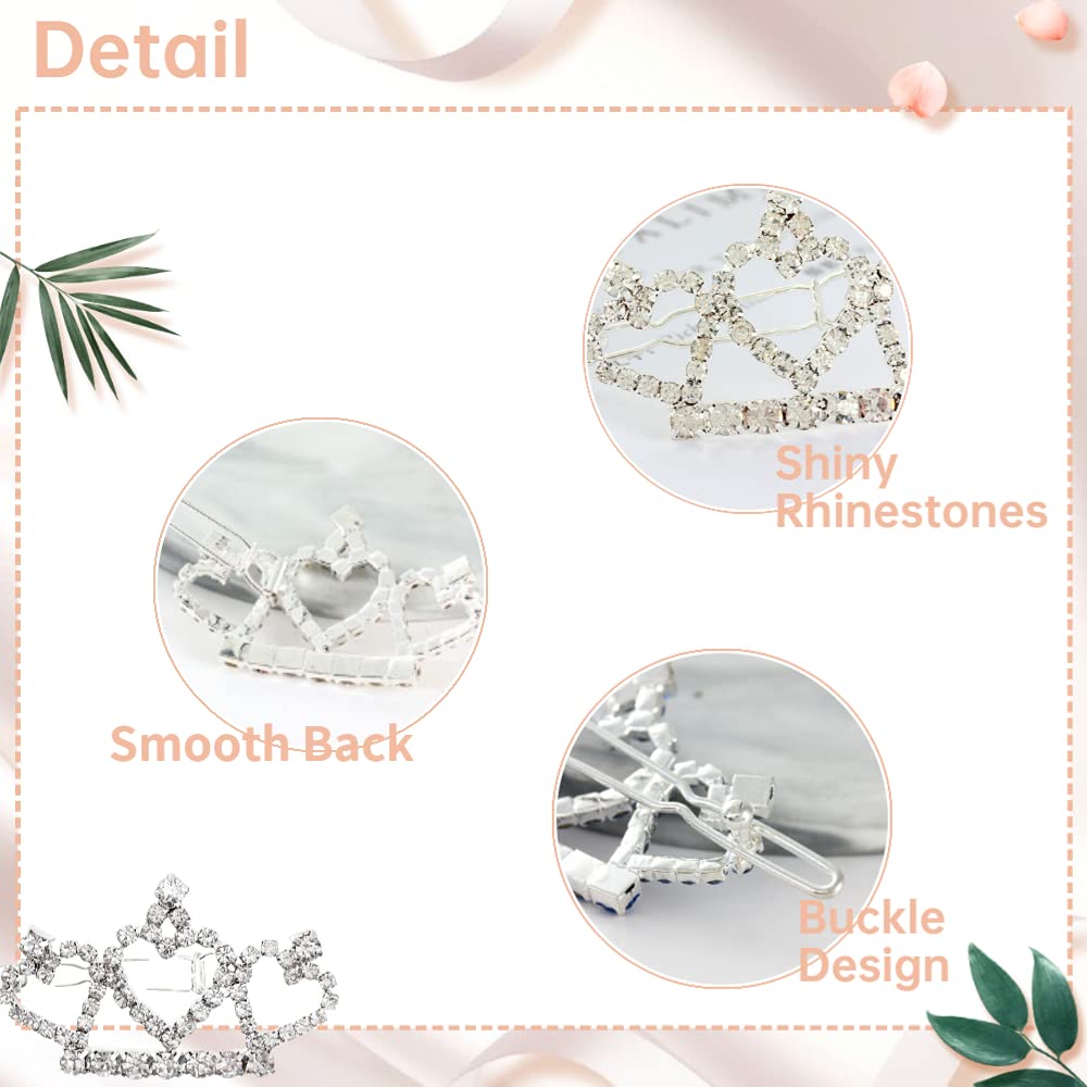 DaFuEn Dog Hair Clips Bows for Pet Puppy Crown Barrettes Girl Tiara Crystal Rhinestone Dog Hair Accessories for Chihuahua Yorkie Shih Tzu Pet Bows