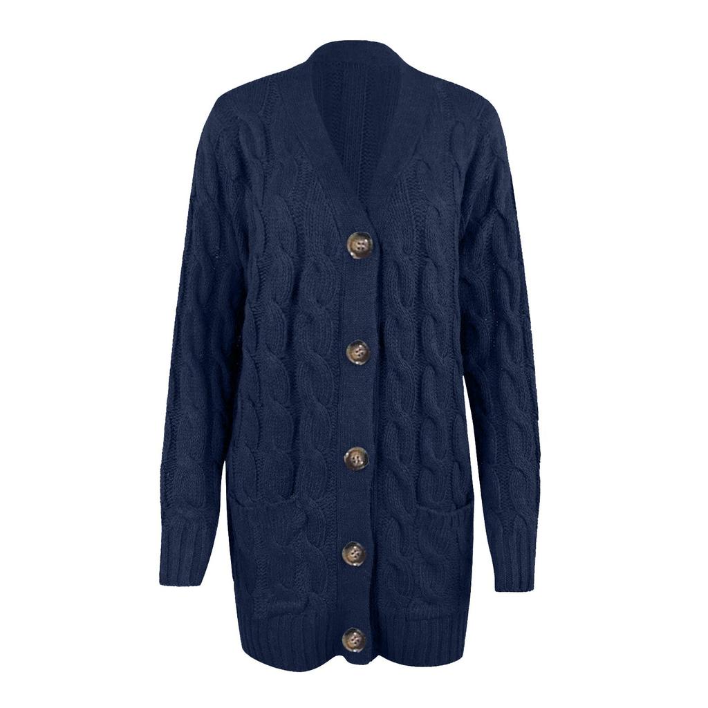 Womens Boho Patchwork Cardigan Long Sleeve Open Front Knit Sweaters Coat Pockets