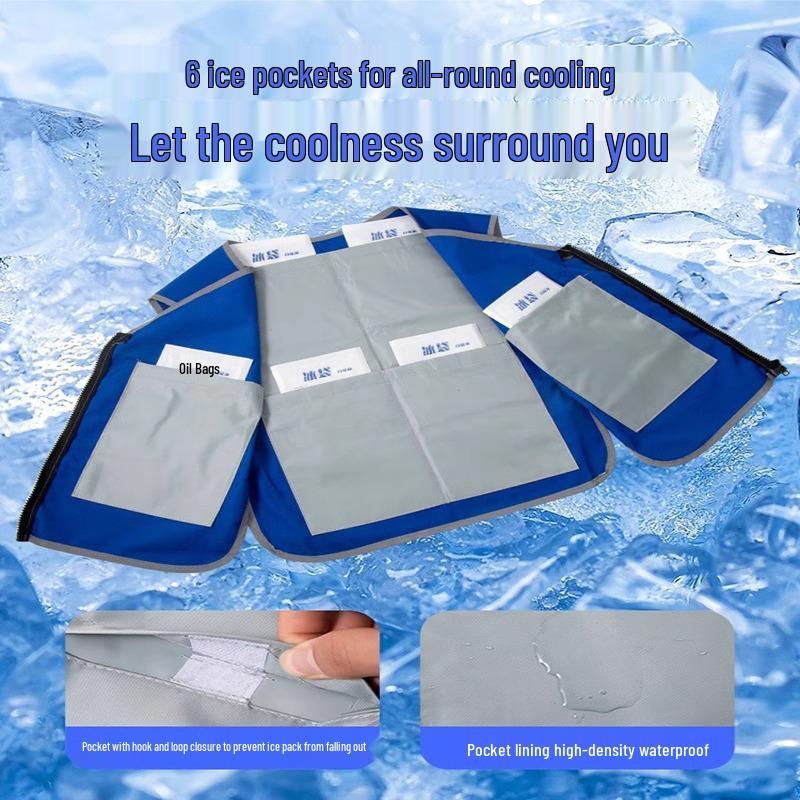 Cooling Ice Pack Vest for Heatstroke Prevention - Ideal for Outdoor, Work, and Military Training