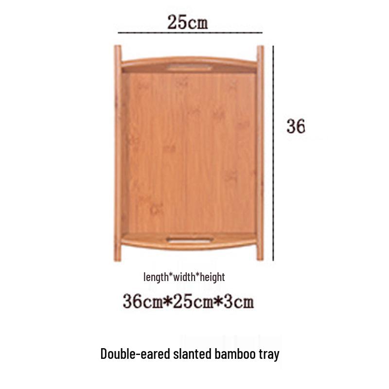 Bamboo & Wood Rectangular Tea Tray: Portable Serving Tray for Home, Restaurant, Hotel, Bread, Confinement, or Barbecue.