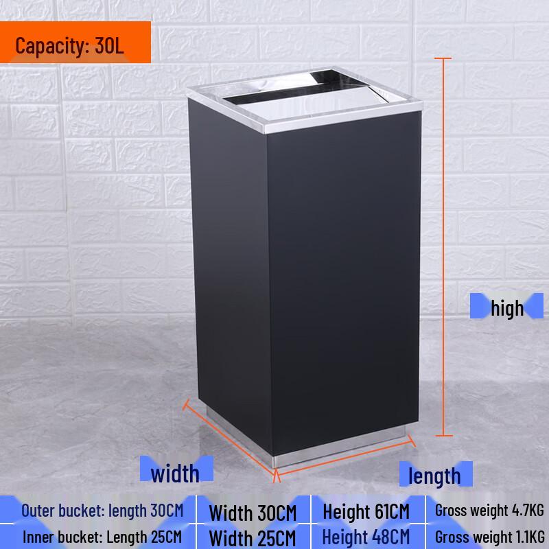 

Hotel Stainless Steel Flip-Top Ashtray Trash Can