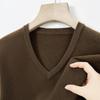 Men's V-Neck 100% Cashmere Sweater - Luxurious, Warm & Thick Knit for Autumn/Winter