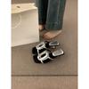 Niche Design Sense Metal Buckle Wedge Slippers Women's Summer Wear 2025 New Open-toed Beautiful High Heels Sandals