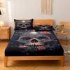 3-Piece Simple Modern Skull Animal Pattern Digital Printing Three Piece Fitted Sheet Set, Bedroom Printed Bed Cover Set, Bedding
