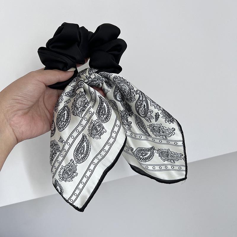 Women's French Bow Hair Tie with Cashew Flower - Elegant 2025 High-End Headwear