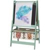 Cavalletto per Bambini Tre in Uno con Rotolo di Carta, Cavalletto da Pittura, con Contenitore - Verde