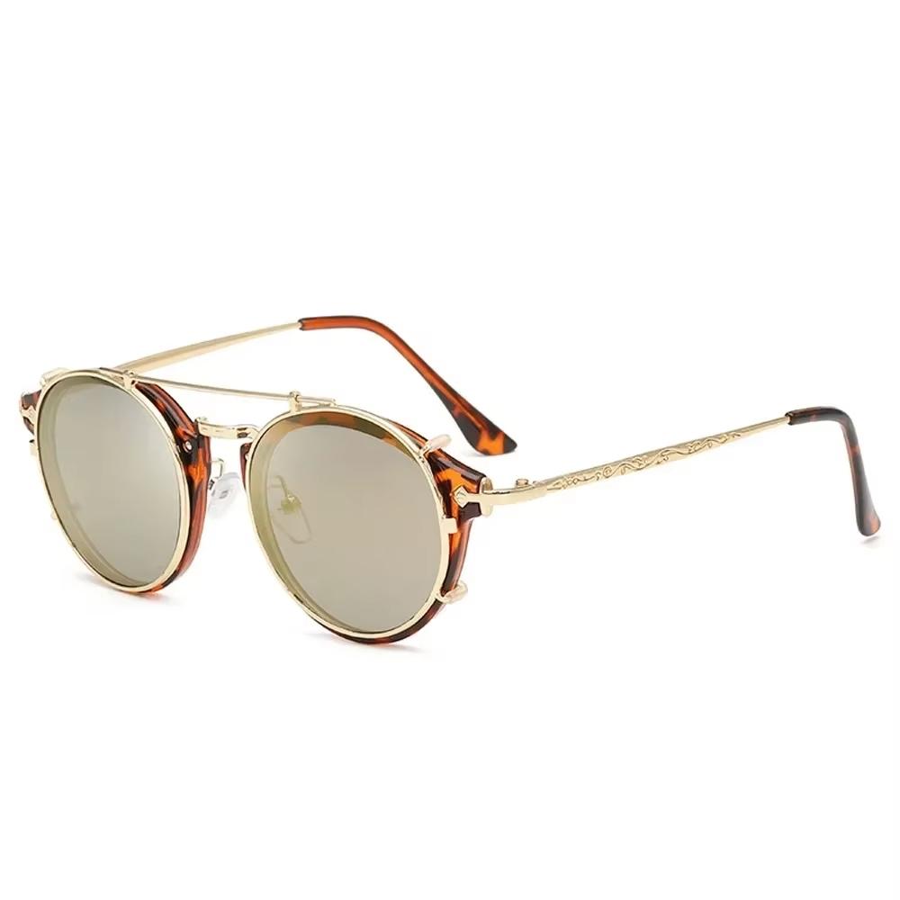 Vintage Round Sunglasses for Men and Women – Classic Gothic Style Steampunk Sun Glasses with UV400 Protection