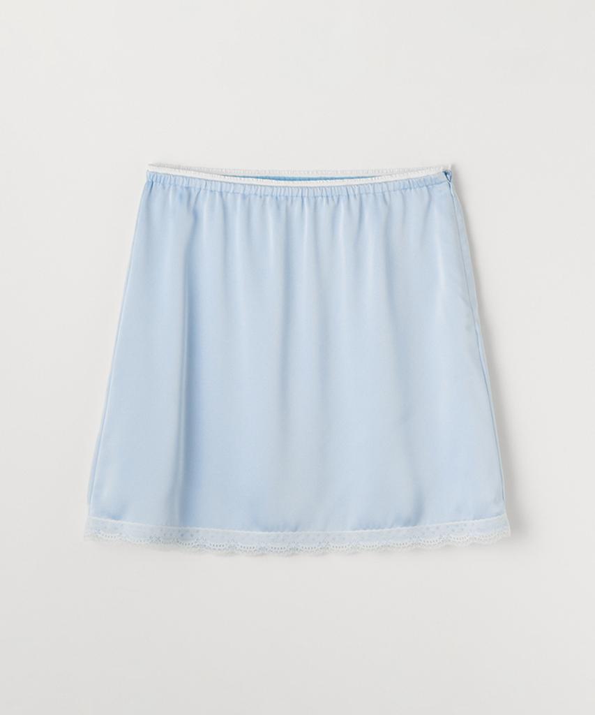 Selliteiljeu Satin Lace Mini Skirt_Sky Blue