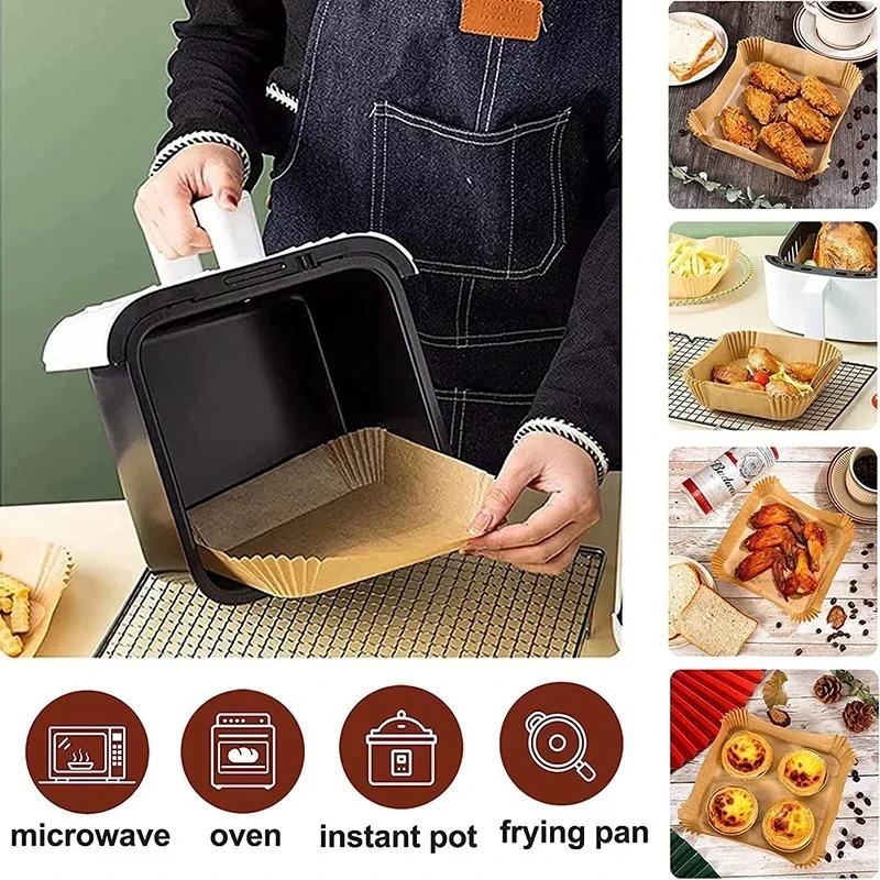 Air Fryer Paper Accessories Disposable Liners Non-Stick Airfryer Baking Papers Non-stick Parchment Paper Cooking Roasting Microw