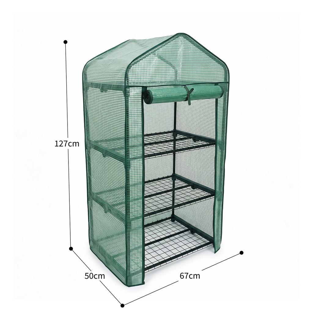 Invernadero Jardín 3 Alturas Malla PE Ventilada Nyana Garden Acero Resistente Ideal Verano