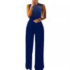 2023 Strass Weitbein-Jumpsuit: Europäischer & Amerikanischer Sommerstil, Taillenbetontes einfarbiges Kleid