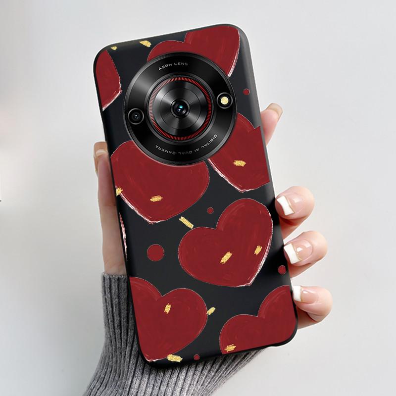 Cute Cartoon Case For ZTE Blade A75 5G/Nubia Focus 5G/Nubia Calf 5G Printing Shell Protective Cover Soft Silicone Black Casing