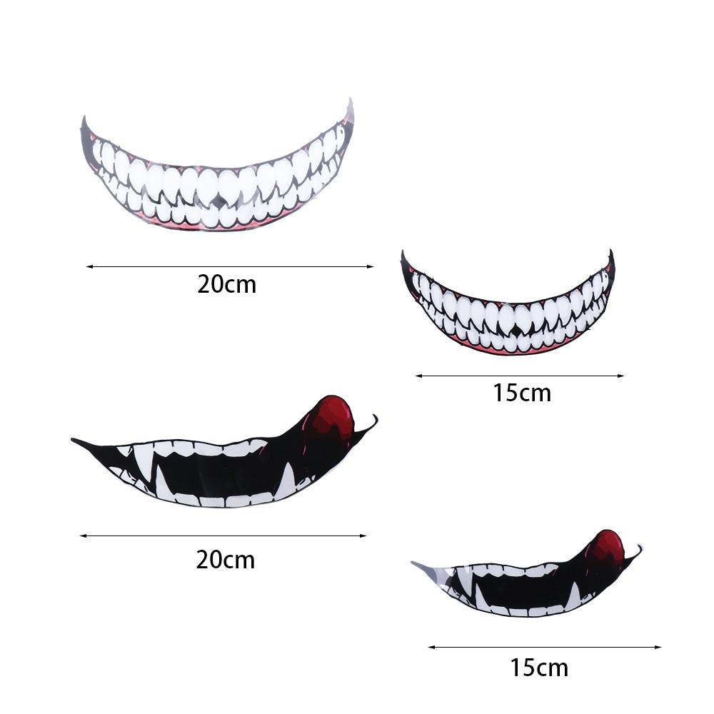 Accessories Waterproof Motorcycle Helmet Sticker Car Decals Scratch Sticker Evil Tooth Car Stickers