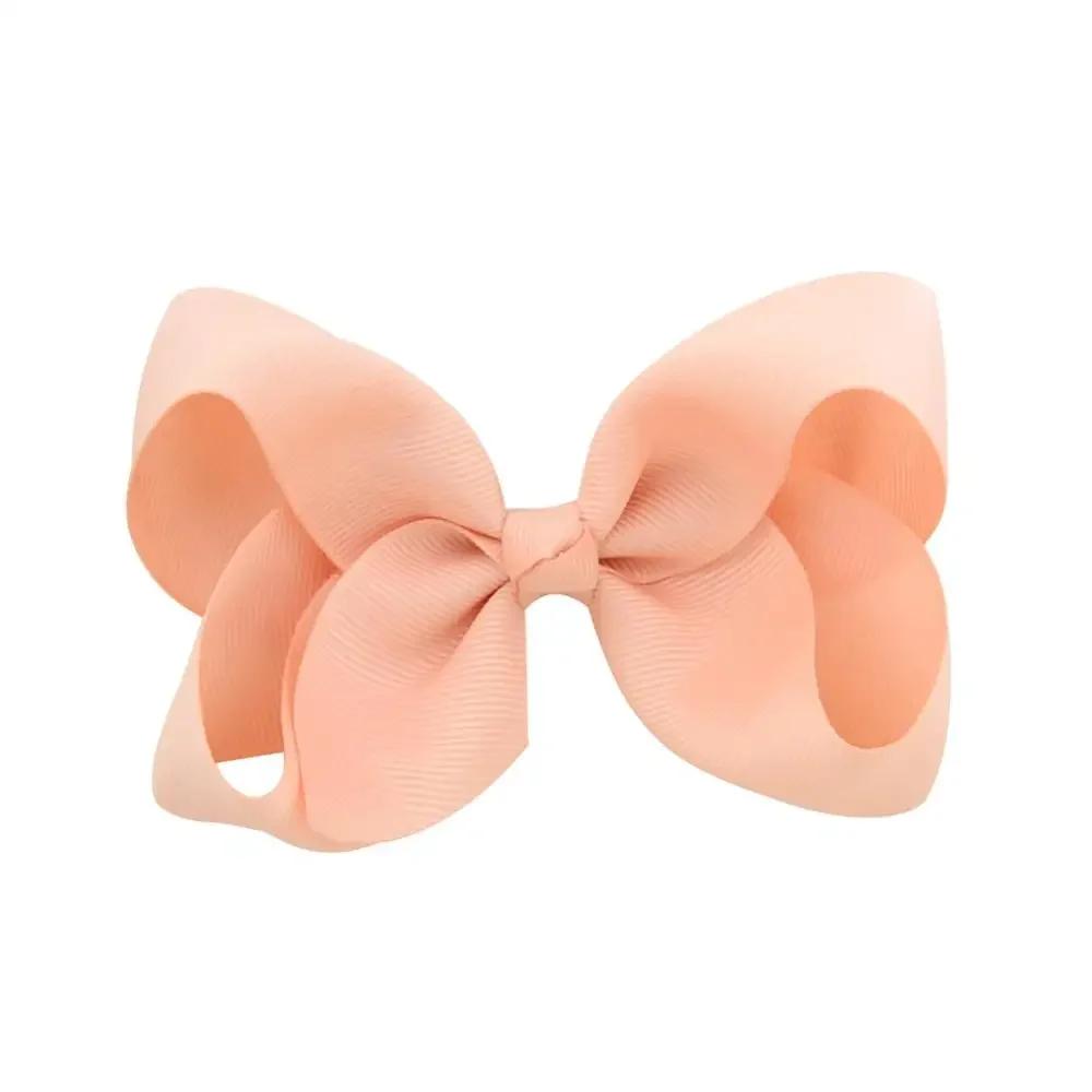 3/4/6/8inch  Boutique Handmade Colorful Solid Ribbon Grosgrain Hair Bow with Clips for Kids Girls Hair Accessories