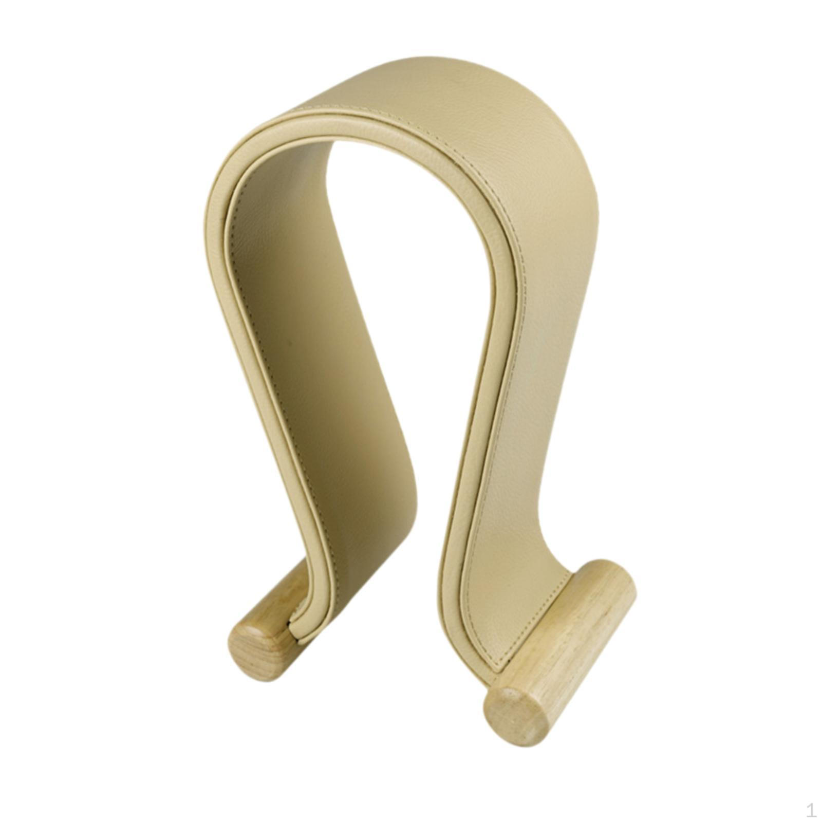 

Настольный держатель для наушников, устойчивая подставка для наушников из искусственной кожи с защитой от скольжения для домашнего офиса, бежевый